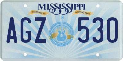 MS license plate AGZ530