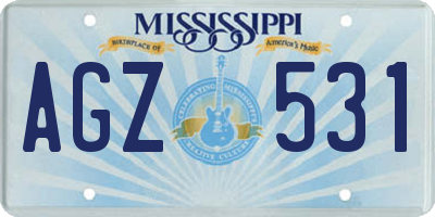 MS license plate AGZ531