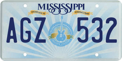 MS license plate AGZ532