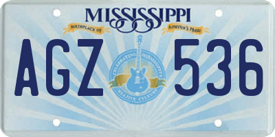 MS license plate AGZ536