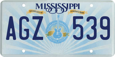 MS license plate AGZ539