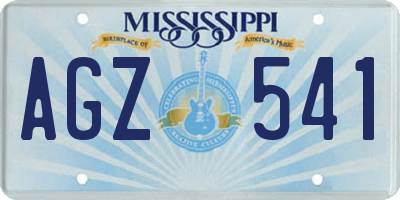 MS license plate AGZ541