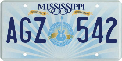 MS license plate AGZ542