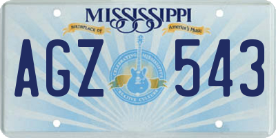 MS license plate AGZ543