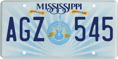MS license plate AGZ545