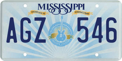 MS license plate AGZ546