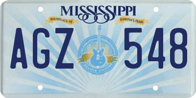 MS license plate AGZ548