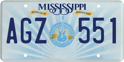 MS license plate AGZ551