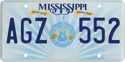 MS license plate AGZ552