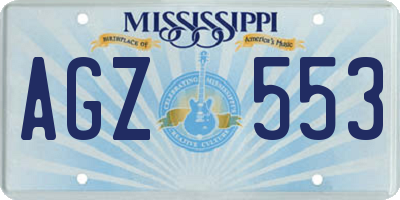 MS license plate AGZ553
