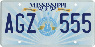 MS license plate AGZ555