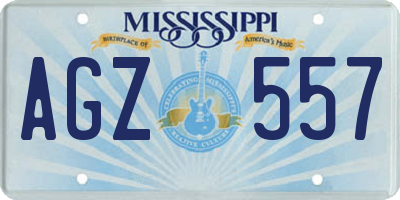 MS license plate AGZ557