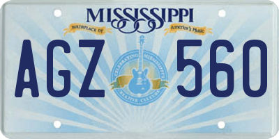MS license plate AGZ560