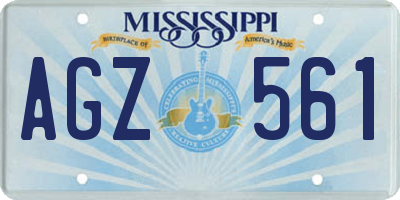 MS license plate AGZ561