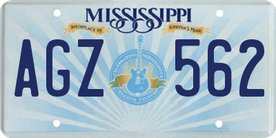 MS license plate AGZ562