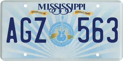 MS license plate AGZ563