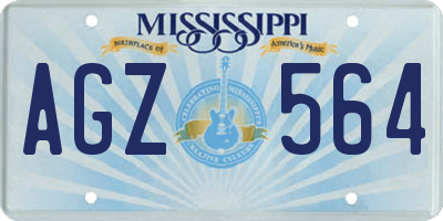 MS license plate AGZ564