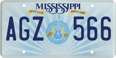 MS license plate AGZ566