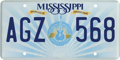 MS license plate AGZ568