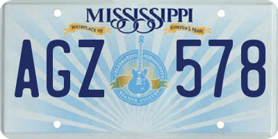 MS license plate AGZ578
