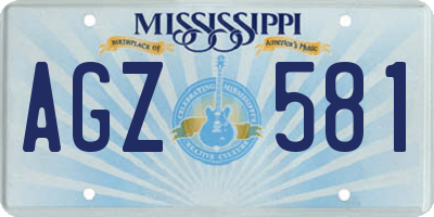 MS license plate AGZ581