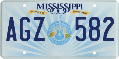 MS license plate AGZ582