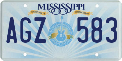 MS license plate AGZ583