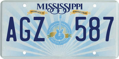 MS license plate AGZ587