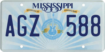 MS license plate AGZ588