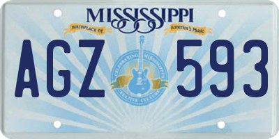MS license plate AGZ593