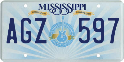 MS license plate AGZ597