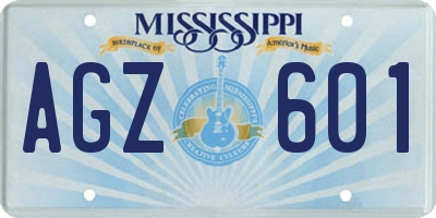 MS license plate AGZ601