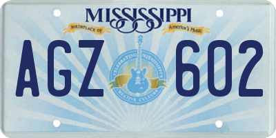 MS license plate AGZ602