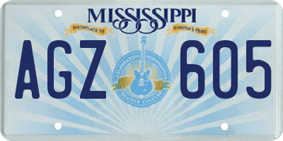 MS license plate AGZ605