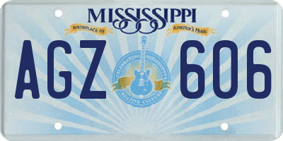 MS license plate AGZ606