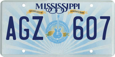 MS license plate AGZ607