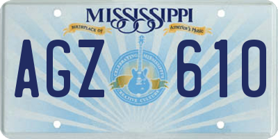 MS license plate AGZ610
