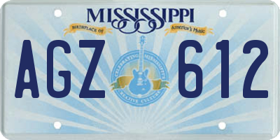 MS license plate AGZ612