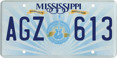 MS license plate AGZ613