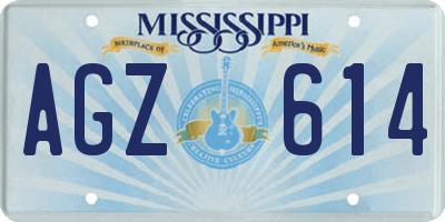 MS license plate AGZ614