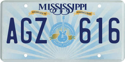 MS license plate AGZ616