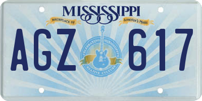 MS license plate AGZ617