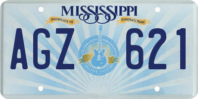 MS license plate AGZ621