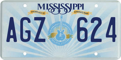MS license plate AGZ624