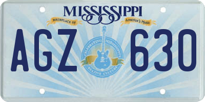 MS license plate AGZ630