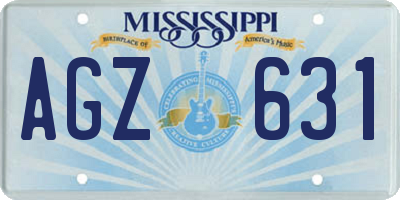 MS license plate AGZ631