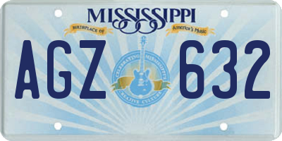 MS license plate AGZ632