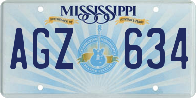 MS license plate AGZ634