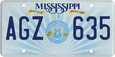 MS license plate AGZ635