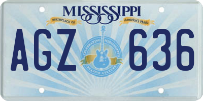 MS license plate AGZ636